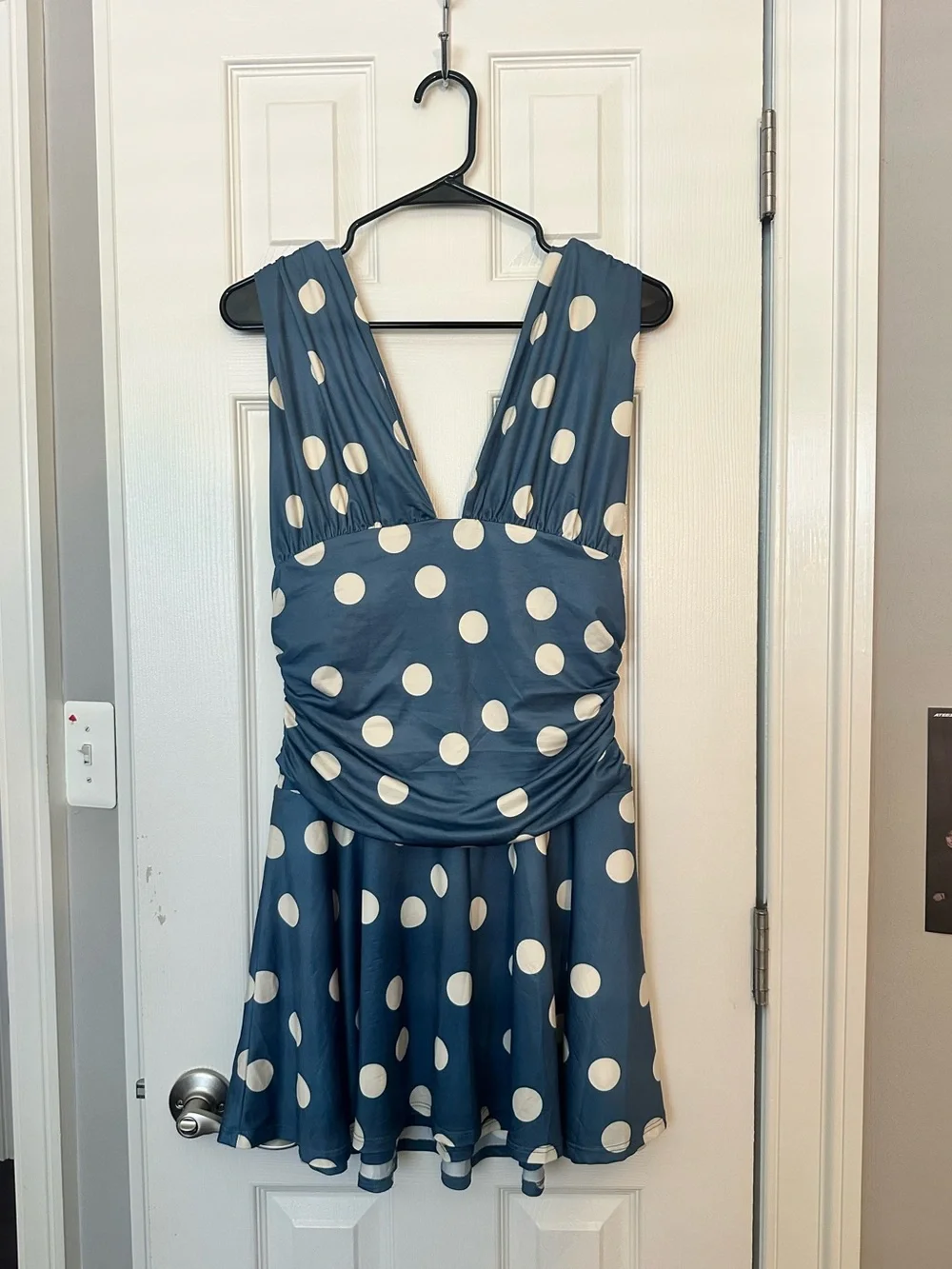 Free People Annabelle Blue Polka Dot Mini Dress - Picture 2 of 3